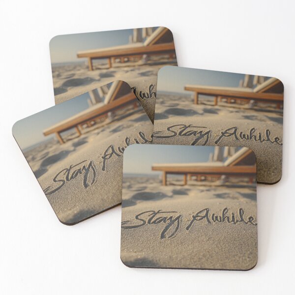 Item preview, Stay Awhile Script in Beach Sand   designed and sold by chase-thewave.