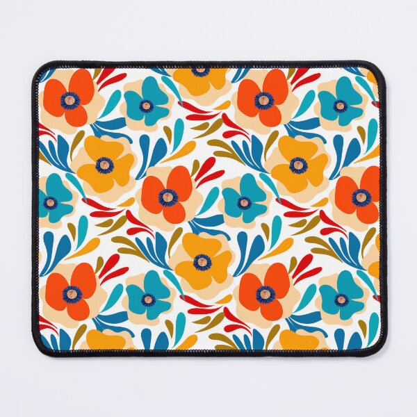Item preview, Mid‑Century Fauvist Floral Pattern in Warm Tones designed and sold by Clara Fruggeri.