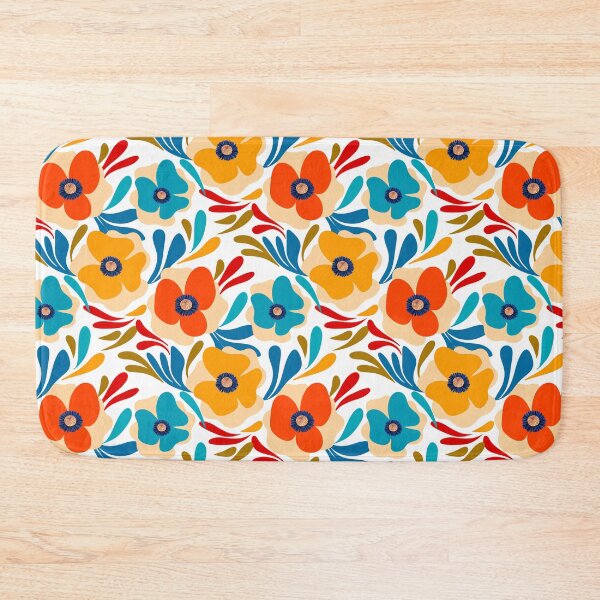 Item preview, Mid‑Century Fauvist Floral Pattern in Warm Tones designed and sold by Clara Fruggeri.