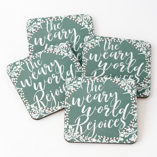 Item preview, The Weary World Rejoices Christmas Holiday Chalkboard Style designed and sold by TheBohemianLark.