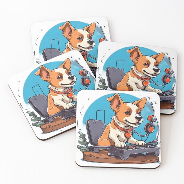 Item preview, dog playing on a console designed and sold by Karaz's Animal Kingdom.