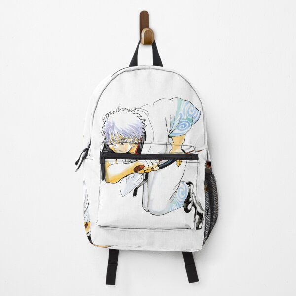 Item preview, White‑Haired Anime Swordsman in Flowing Kimono with Blue Swirls designed and sold by lamiarte.