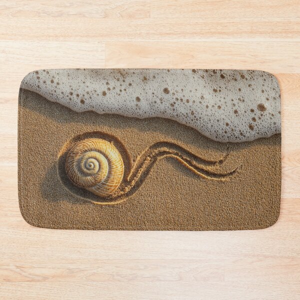 Item preview, Seashell Spiral with Artistic Sand Trail on Shore designed and sold by chase-thewave.