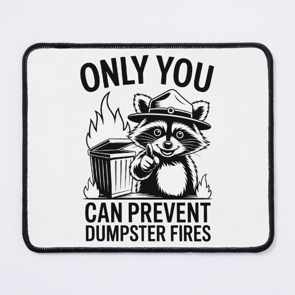 Item preview, Only You Can Prevent Dumpster Fires – Funny Raccoon Humor designed and sold by SEBANOX.
