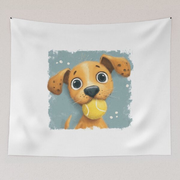 Item preview, Cute Puppy with Tennis Ball designed and sold by Boddicca.
