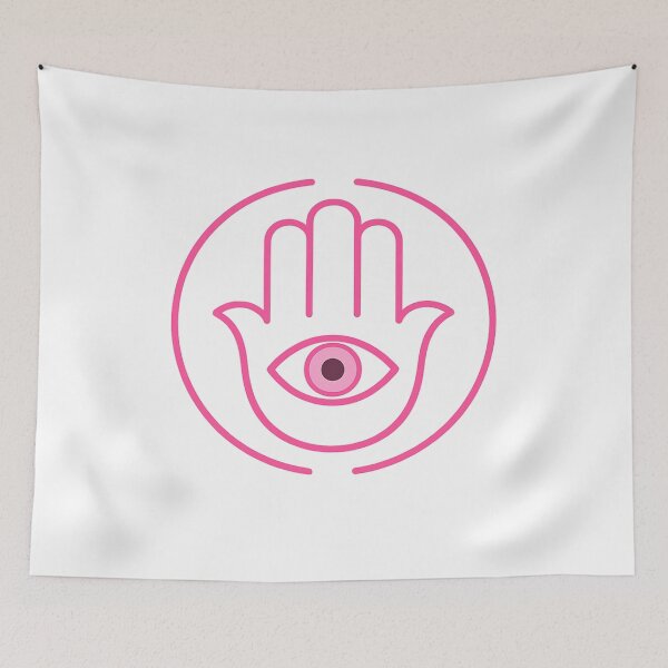 Item preview, Minimalist Hamsa Protection Symbol - Pink designed and sold by That-Jewy-Shop.