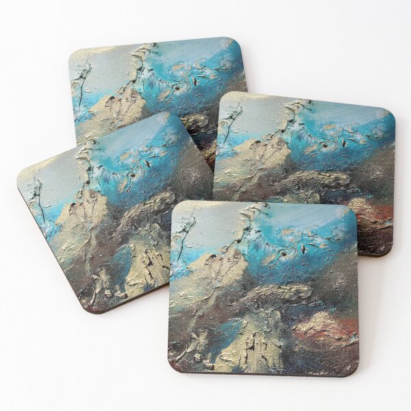 Item preview, "Peaks and Valleys" Abstracted Wanderlust textured oil painting designed and sold by Jenn Krauss.