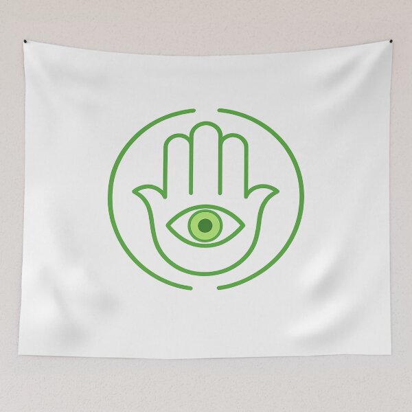 Item preview, Minimalist Hamsa Protection Symbol - Green designed and sold by That-Jewy-Shop.
