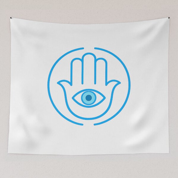 Item preview, Minimalist Hamsa Protection Symbol - Blue designed and sold by That-Jewy-Shop.