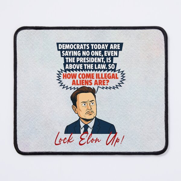 Item preview, Lock Elon Up! Political Satire Meme – No One Above the Law designed and sold by MysticOzzy.