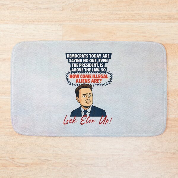 Item preview, Lock Elon Up! Political Satire Meme – No One Above the Law designed and sold by MysticOzzy.
