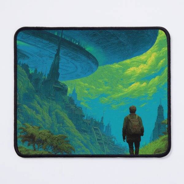 Item preview, Verdant Megastructure | Retro Sci-Fi Overgrown Cityscape Illustration designed and sold by MetroEnvision.