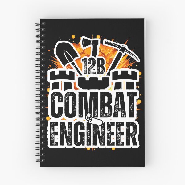 Item preview, 12B Combat Engineer – Explosive Army MOS Design with Castle Top & Tools for Soldiers, Veterans & Military Families Distressed Black Font designed and sold by GFamilyC.