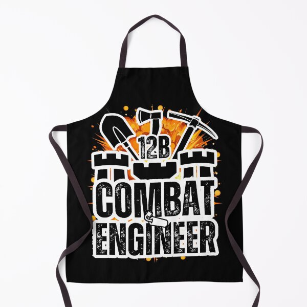 Item preview, 12B Combat Engineer – Explosive Army MOS Design with Castle Top & Tools for Soldiers, Veterans & Military Families Distressed Black Font designed and sold by GFamilyC.