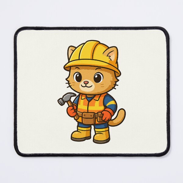 Item preview, Construction Worker Cat designed and sold by HoopeStylee.