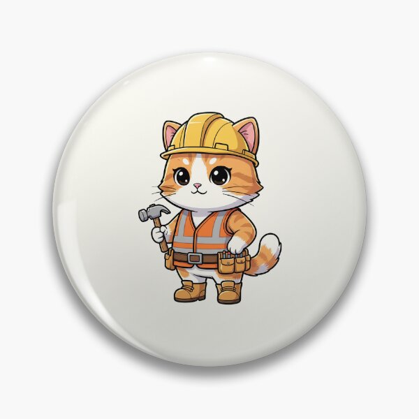 Item preview, Cute Builder Cat designed and sold by HoopeStylee.