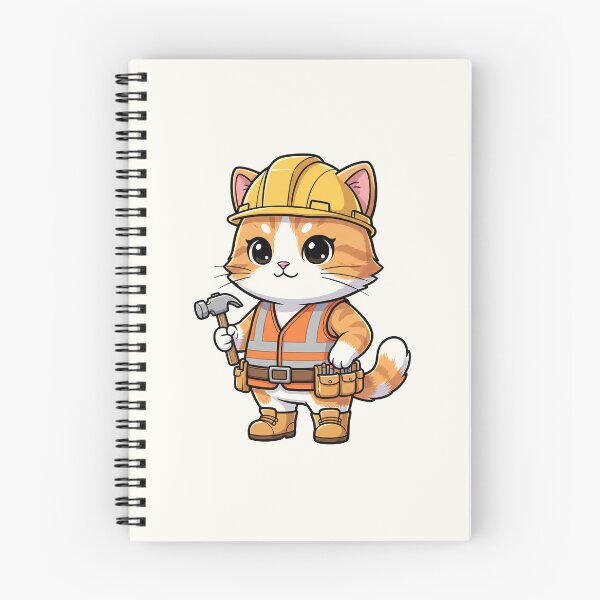 Item preview, Cute Builder Cat designed and sold by HoopeStylee.