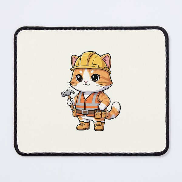 Item preview, Cute Builder Cat designed and sold by HoopeStylee.