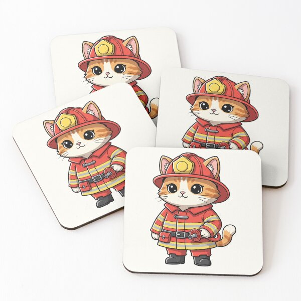 Item preview, Firefighter Hero Cat designed and sold by HoopeStylee.