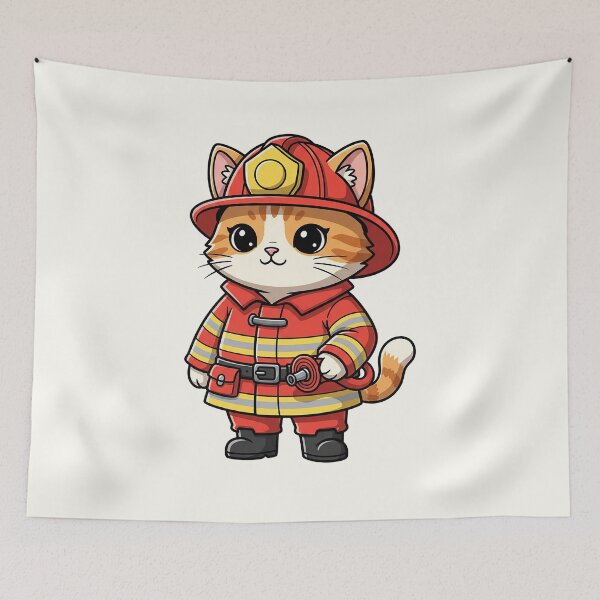 Item preview, Firefighter Hero Cat designed and sold by HoopeStylee.