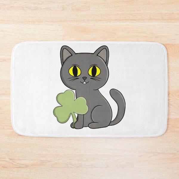 Item preview, Grey Cat Shamrock Clover Charm designed and sold by shopdiego.