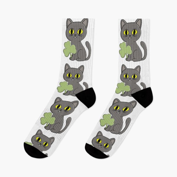 Item preview, Grey Cat Shamrock Clover Charm designed and sold by shopdiego.