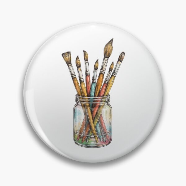 Item preview, Modern Trendy colourful paint brushes in a jar designed and sold by SOUFIANE1991.