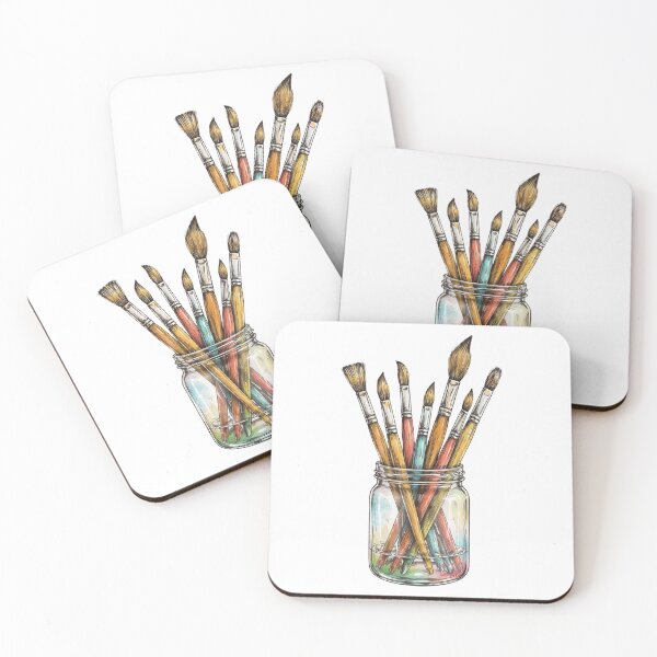 Item preview, Modern Trendy colourful paint brushes in a jar designed and sold by SOUFIANE1991.