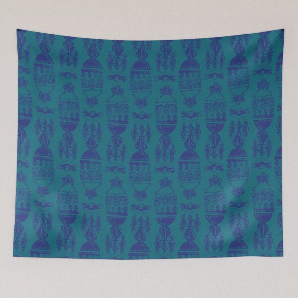 Item preview, Antique Furniture Decorations Stripe Blue on Teal designed and sold by Digitalmyth's Designs.