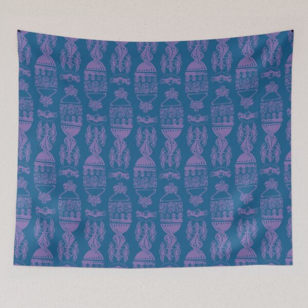 Item preview, Antique Furniture Decorations Stripe Purple on Blue designed and sold by Digitalmyth's Designs.