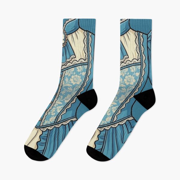 Item preview, Victorian Floral Lace Pattern with Blue Ribbon - Coquette Decor designed and sold by MAGICKEY2024.