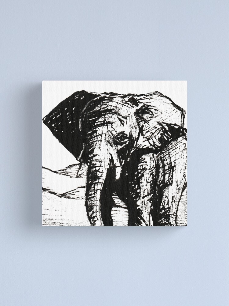Thumbnail 2 of 3, Canvas Print, Elephant designed and sold by ArtByFreya.