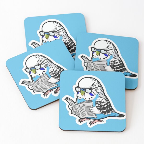 Item preview, The Morning Squawk: Scholarly Budgie Reading Newspaper designed and sold by jennyrose88.