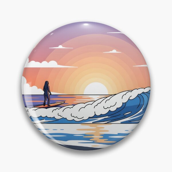 Item preview, Chasing Waves, Finding Herself – Sunset Surf Girl Illustration designed and sold by Sea Gem.