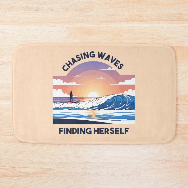Item preview, Chasing Waves, Finding Herself – Sunset Surf Girl Illustration designed and sold by Sea Gem.