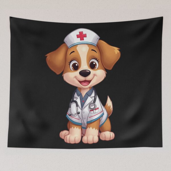 Item preview, Kawaii Dog Nurse - Cute and energetic Medical Puppy Art designed and sold by Nature's Palette.