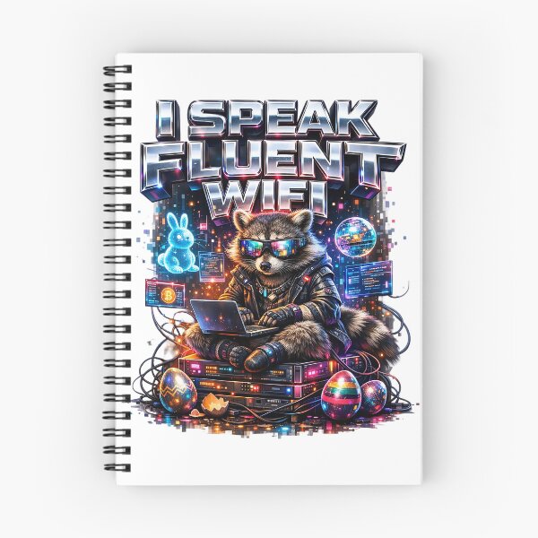 Item preview, Cyber Raccoon Hacker With Digital Eggs designed and sold by newvisionart191.