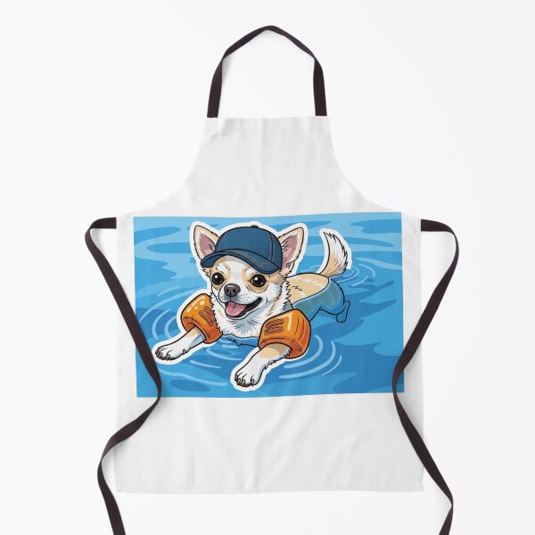 Item preview, Safety First: Swimming Chihuahua in Water Wings and Hat designed and sold by jennyrose88.