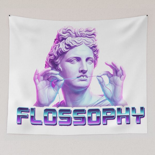 Item preview, Flossophy - Funny Vaporwave Greek Statue Dental Humor designed and sold by DrToothStudio.