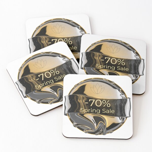 Item preview, Golden spring sale badge with 70 percent discount designed and sold by Creative88Art.