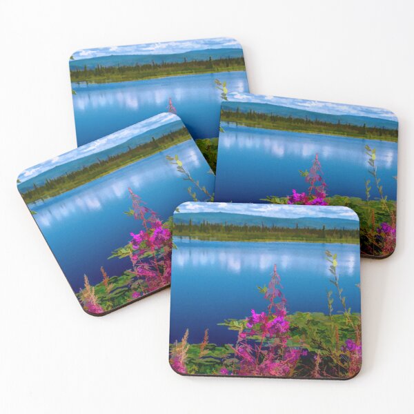 Item preview, Dot Lake and Fireweed - Digital Oil Painting designed and sold by mahnkephotos.