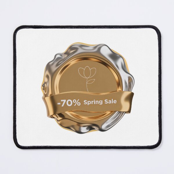 Item preview, Golden seal with -70% Spring Sale banner and flower logo designed and sold by Creative88Art.