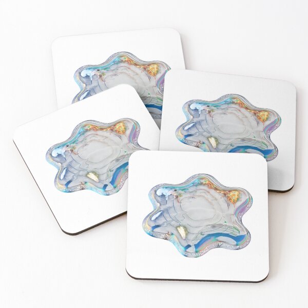 Item preview, Vibrant star shaped agate slice with colorful swirling patterns designed and sold by Creative88Art.
