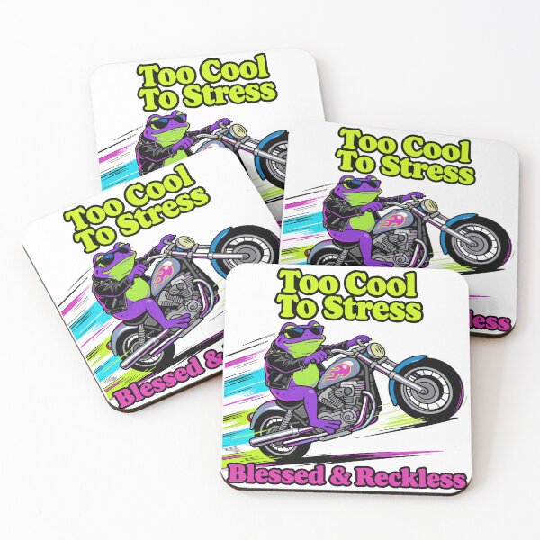 Item preview, Too Cool Frog Biker Blessed & Reckless - T-Shirt designed and sold by PiXilustratoArt.