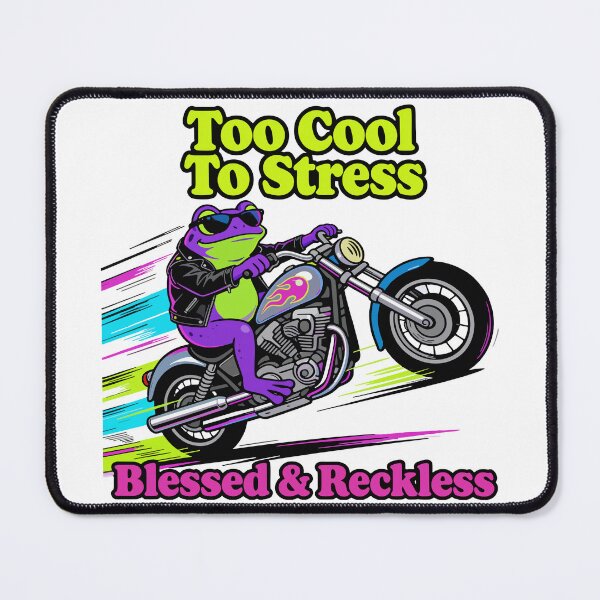 Item preview, Too Cool Frog Biker Blessed & Reckless - T-Shirt designed and sold by PiXilustratoArt.