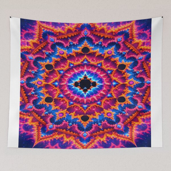 Item preview, Vibrant Fractal Mandala - Dopamine Decor Sacred Geometry Art designed and sold by LuxeBuzz.