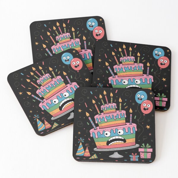 Item preview, Terrified Birthday Cake Monster – Funny Screaming Party Design designed and sold by Midnight Veil Designs.