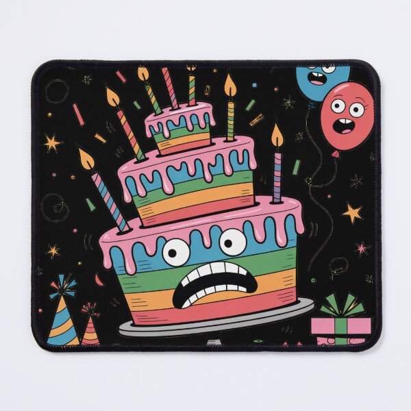 Item preview, Terrified Birthday Cake Monster – Funny Screaming Party Design designed and sold by Midnight Veil Designs.