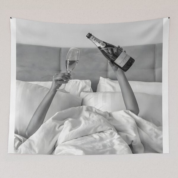 Item preview, Woman Drinking Wine in Bed designed and sold by mowardshop.