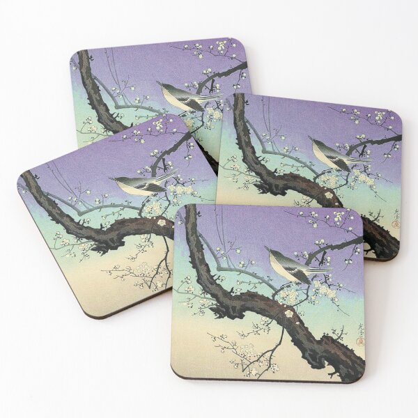 Item preview, Ukiyo-E Tsuchiya KOITSU, Bush Warbler on Plum Tree designed and sold by UndefinedArts.